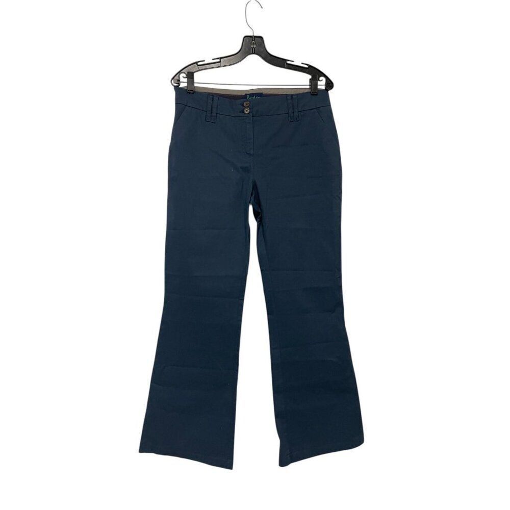 Boden Womens Pants chinos Blue UK 14 US 10 Bootcut Leg Stretch Flat Front NWT - Picture 1 of 16
